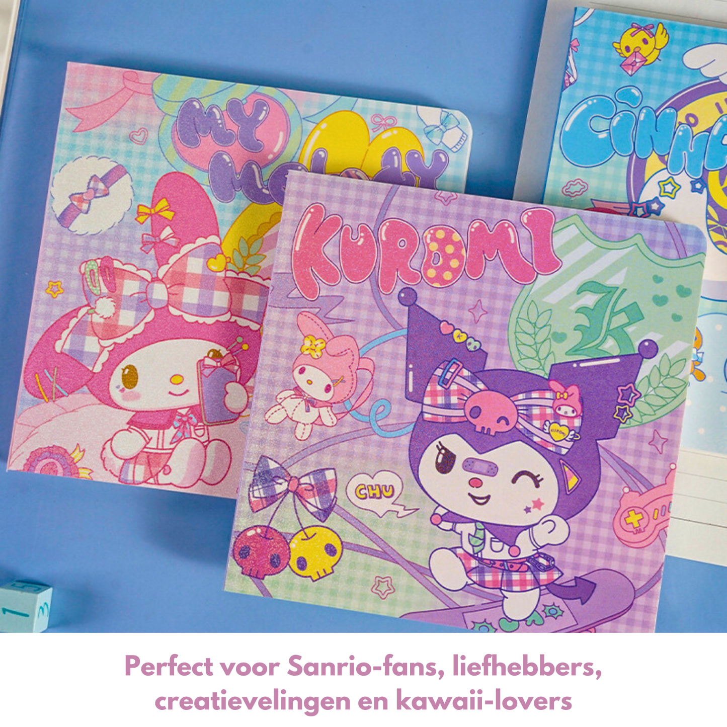 Sanrio - Kawaii Notitieboeken Set – My Melody, Kuromi & Cinnamoroll (3 stuks) + Stickers | Perfect voor Journaling & Cadeau