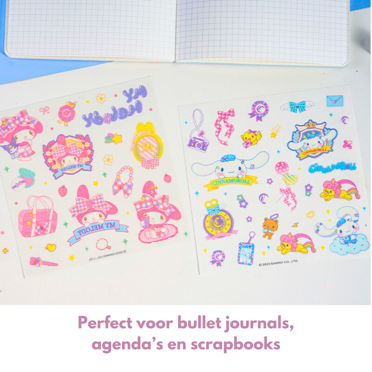 Sanrio - Schattig My Melody Notitieboek met Ruitjes + 1 Vel Sticker | Kawaii Journal & Creatief Gebruik