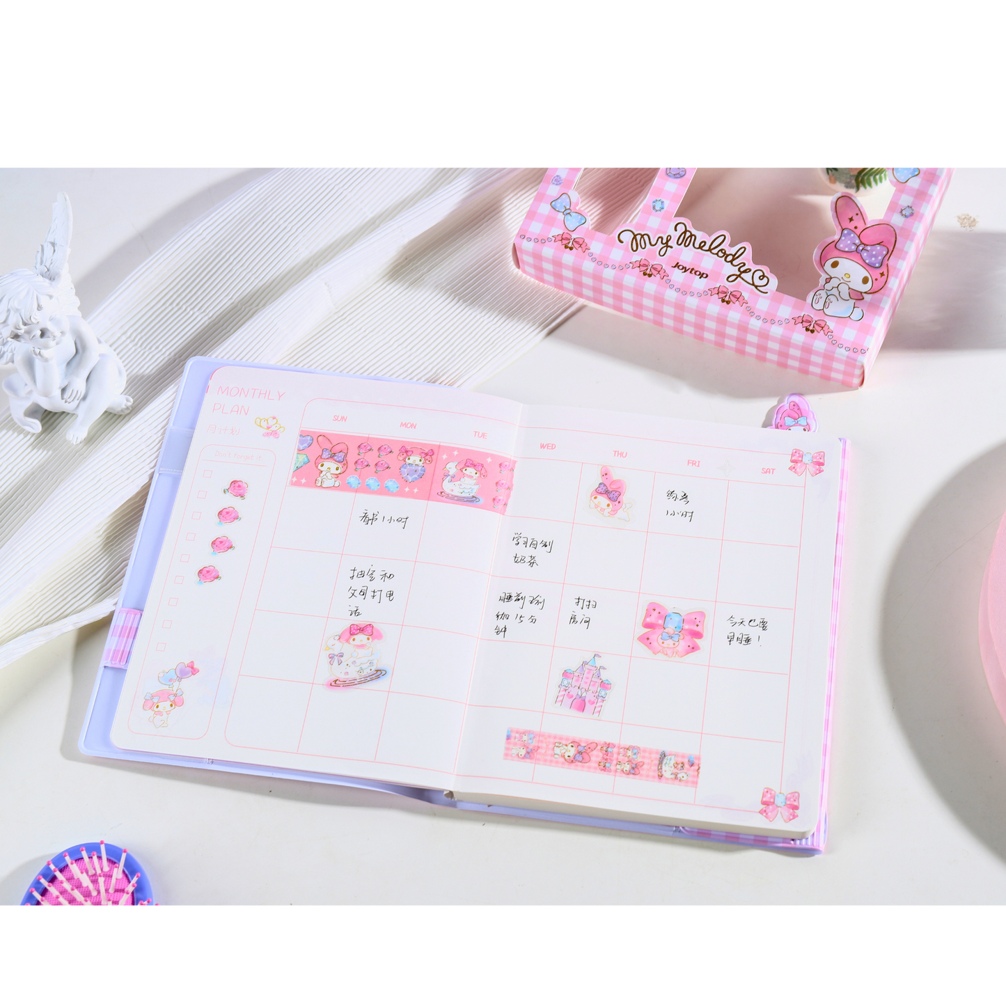 Sanrio - My Melody Washi Tape & Stickerset / cadeauset – Creatieve DIY Decoratie Set - Sanrio Geautoriseerd Product