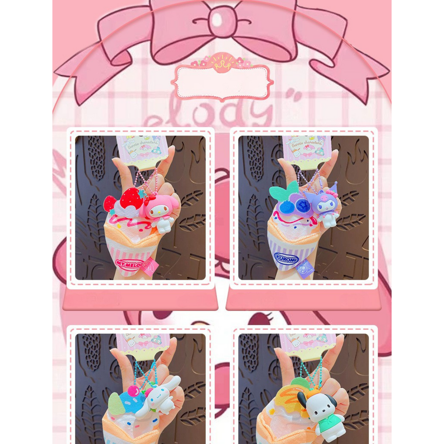 Sanrio Hangyodon Tas Hanger – Grappige Sleutelhanger – Blauw Crêpe Design – Origineel Cadeautje Anime Fan