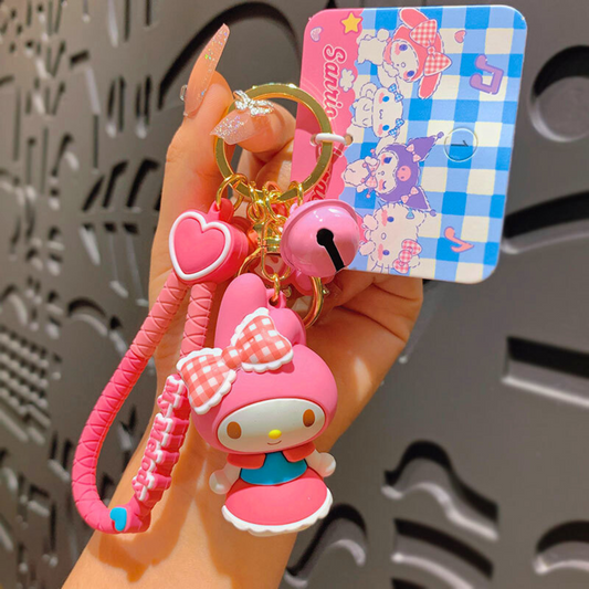 Sanrio - My Melody - Sleutelhanger – Sweet Princess Candy Serie – Schattige Sleutelaccessoire met Belletje – 7 cm – Tassenhanger, Autosleutelhanger & Perfect Cadeau voor Kawaii Liefhebbers