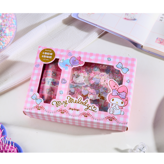 Sanrio - My Melody Washi Tape & Stickerset / cadeauset – Creatieve DIY Decoratie Set - Sanrio Geautoriseerd Product