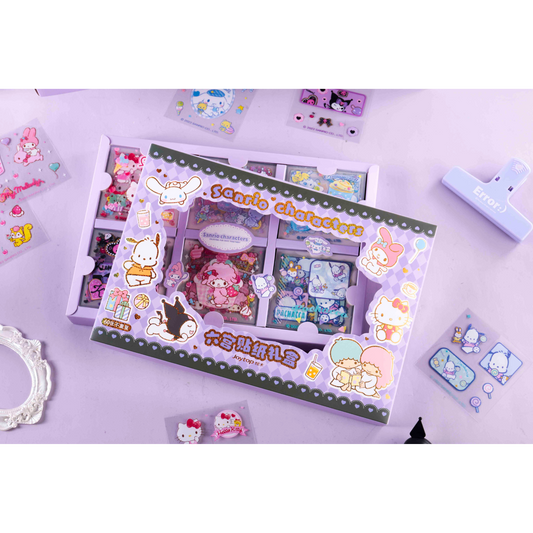 Sanrio - Sticker Box – 60 Unieke Stickers | Hello Kitty, Kuromi, Pochacco, Little Twin Stars, My Melody en Cinnamoroll | Zelfklevend & Direct Gebruik | Perfect voor Journaling & DIY Decoratie