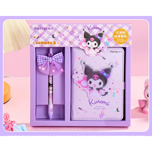 Sanrio - Kuromi A6 Notitieboek Cadeauset – Schattig Dagboek met Magneetsluiting & Pen – Limited Edition Joytop x Sanrio - Cadeaubox / Schrijfset - origineel Sanrio-product