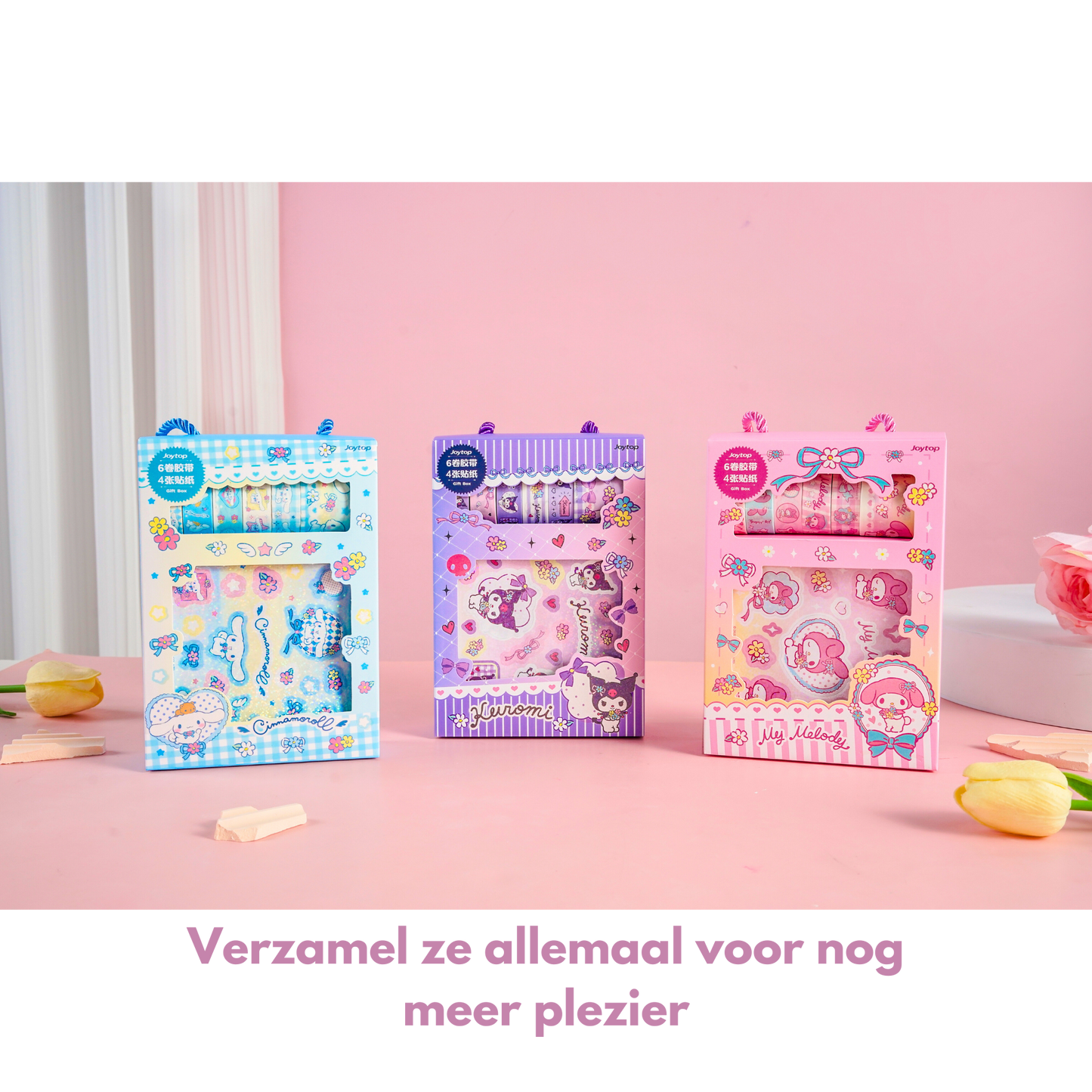 Sanrio – Cinnamoroll - Flower World Gukka Sticker en Washi Tape Cadeaubox - Schattige Cartoon Stickers voor Feestjes en Geschenken - Creatieve DIY Decoratie Set