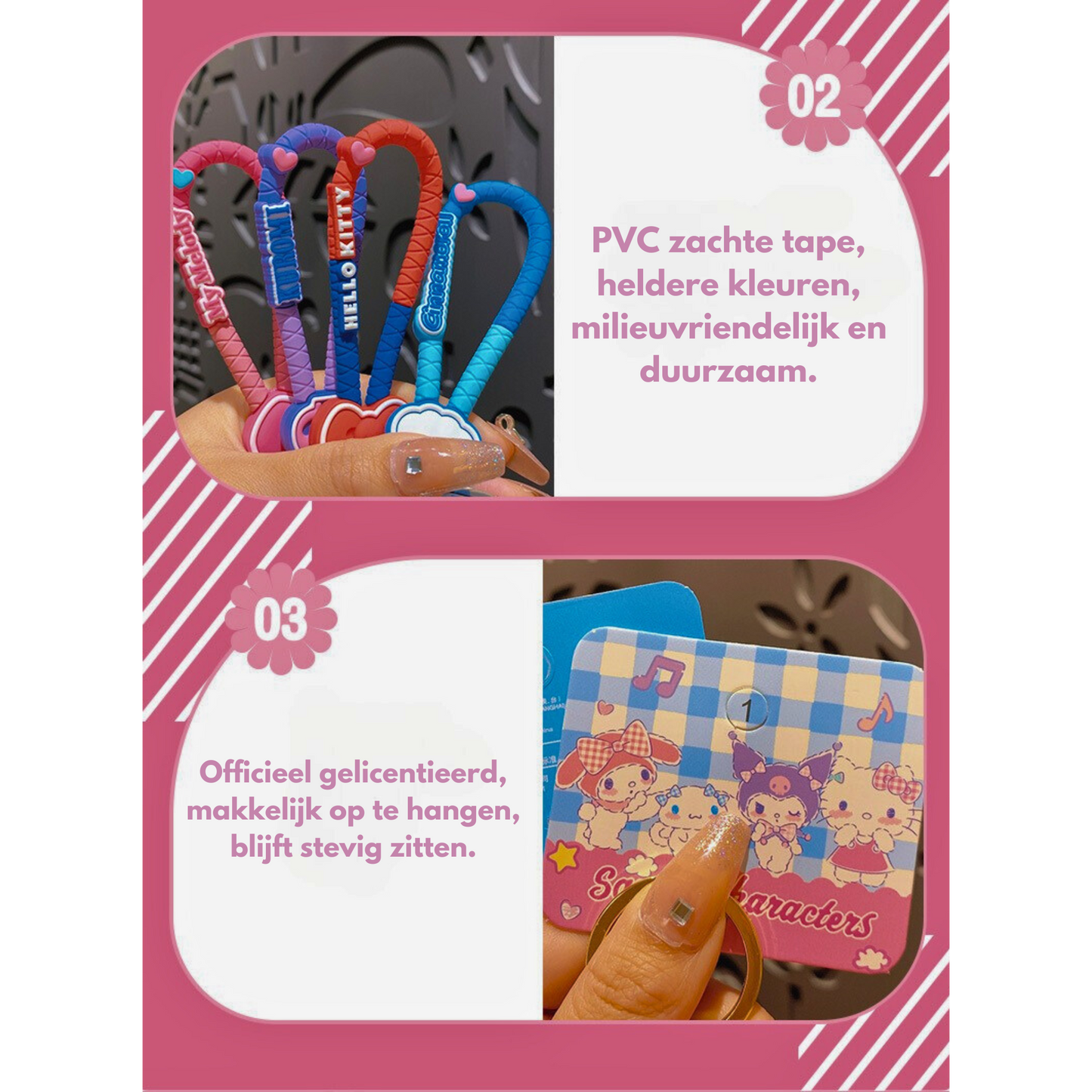 Sanrio - My Melody - Sleutelhanger – Sweet Princess Candy Serie – Schattige Sleutelaccessoire met Belletje – 7 cm – Tassenhanger, Autosleutelhanger & Perfect Cadeau voor Kawaii Liefhebbers