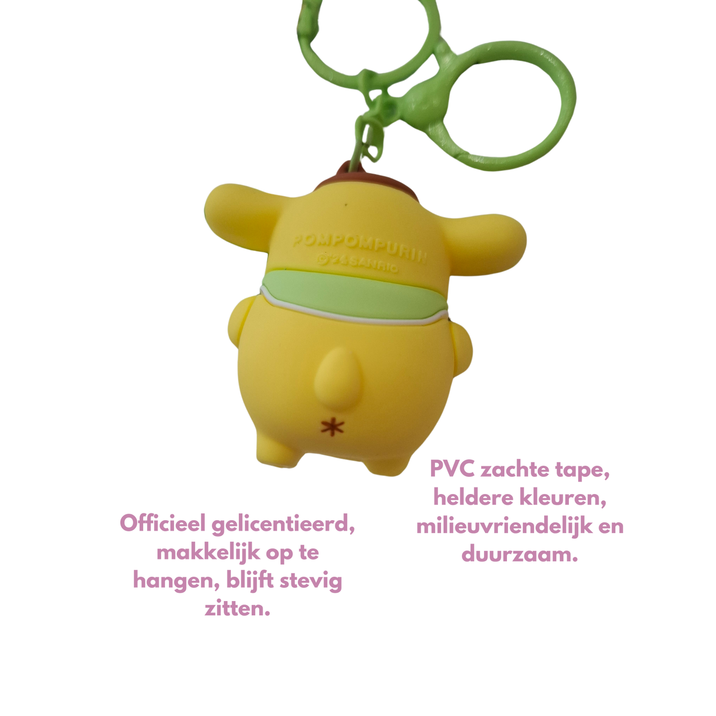 Sanrio - Pompompurin - Sleutelhanger – Tranquil Floral Serie – Schattig Sleutelaccessoire met Kralenarmband – 7 cm – Perfect voor Tassen, Autosleutels & Cadeaus voor Kawaii Liefhebbers