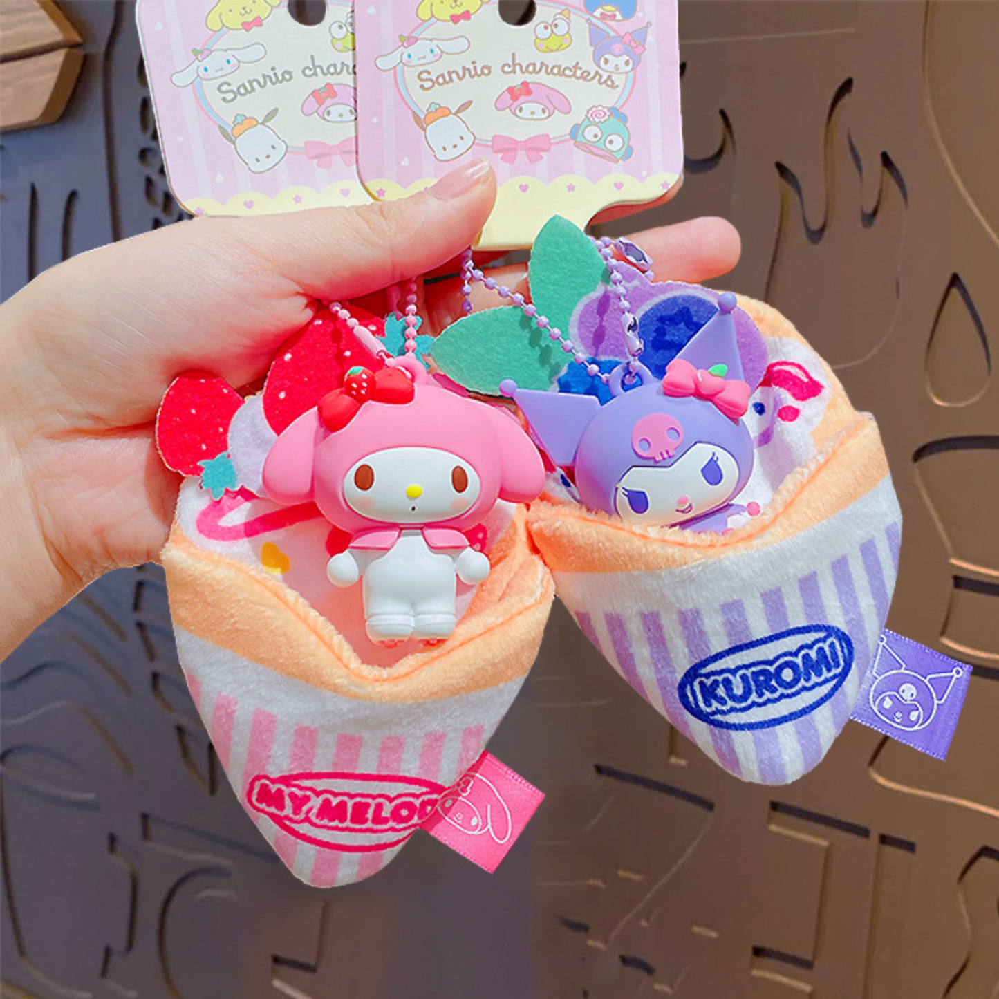 Sanrio Kuromi Kawaii Crêpe Tas Hanger – Sleutelhanger - Pluche Accessoire Meisjes – Anime Cadeau Idee