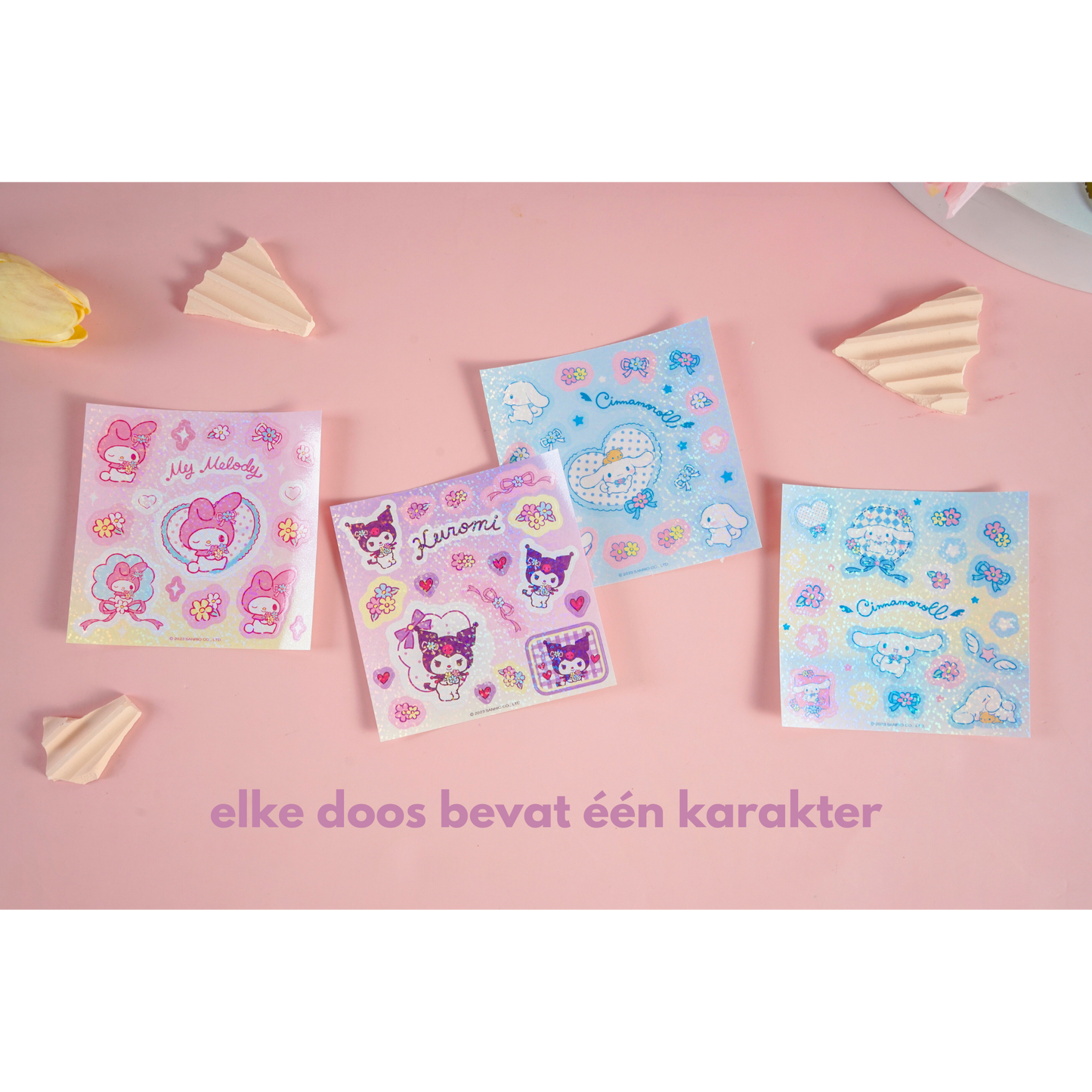 Sanrio – Cinnamoroll - Flower World Gukka Sticker en Washi Tape Cadeaubox - Schattige Cartoon Stickers voor Feestjes en Geschenken - Creatieve DIY Decoratie Set