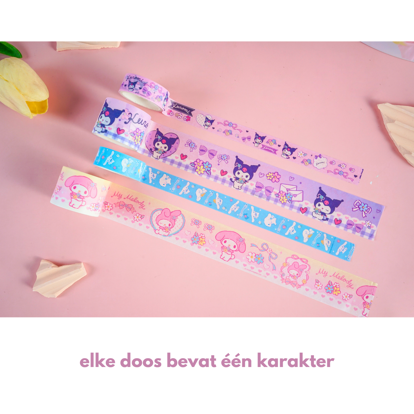 Sanrio – Cinnamoroll - Flower World Gukka Sticker en Washi Tape Cadeaubox - Schattige Cartoon Stickers voor Feestjes en Geschenken - Creatieve DIY Decoratie Set